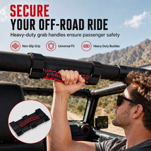 Non-Slip Paracord Braided Interior Roof Grab Handle Passenger Grip for Off-Road Vehicles and SUVs