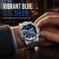 ✨JUST ￡11.99!!!⌚ Men's Steel Band Quartz Watch – Blue Glass Three-Eye Dial Luxury Style
