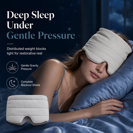 🔥Buy 2 Get 1 Free！！😴💤 Weighted Sleep Mask – 100% Blackout, Pressure-Relief Design for Deeper Sleep & Fresh Eyes!