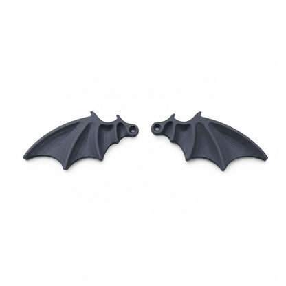 1 Pair of Halloween Black Bat Wings Car License Plate Decoration Accessories