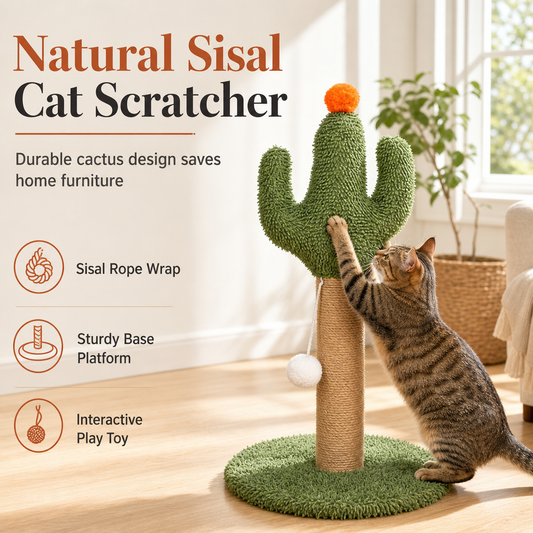 📢📢50% OFF !! ⏰Sisal Cactus Cat Tree with Scratching Posts Condo and Jumping Platform Toy for Cats