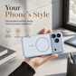 Magnetic Matte Electroplated Phone Case with Large Window Protector Full Coverage Protective Cover