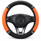 Sparkling Rhinestone Car Steering Wheel Cover Elastic Leather Wheel Protector with Crystals for Auto Interior