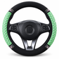 Sparkling Rhinestone Car Steering Wheel Cover Elastic Leather Wheel Protector with Crystals for Auto Interior