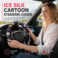 Universal 38cm Ringless Silk Steering Wheel Cover Printed Breathable Car Wheel Protector for All Seasons