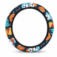 Universal 38cm Ringless Silk Steering Wheel Cover Printed Breathable Car Wheel Protector for All Seasons