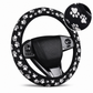 Universal 38cm Ringless Silk Steering Wheel Cover Printed Breathable Car Wheel Protector for All Seasons