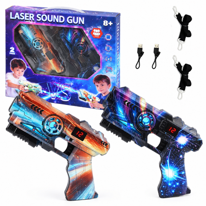 Kids Laser Tag Gun Toy Set with Sensor and Projection Features for Boys Interstellar Space Battle Games