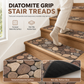 Cobblestone Pattern Diatomite Stair Tread Mat Water Absorbent Non Slip Trimmable Step Rug Easy to Clean