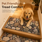 Cobblestone Pattern Diatomite Stair Tread Mat Water Absorbent Non Slip Trimmable Step Rug Easy to Clean