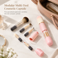🖌️LAST DAY SALE 50% OFF !!📢Portable Retractable Makeup Brush Set Multifunctional Travel Cosmetic Tool with Powder Blush and Silicone Lip Brush