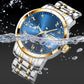 Reloj delgado de cuarzo resistente al agua para hombres - con ventana de fecha doble