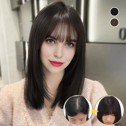 🔥Haz el cabello más grueso al instante🔥Pieza para el cabello con flequillo al aire (50% DE DESCUENTO)🎉